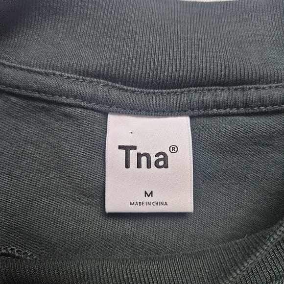 TNA Green Ryer Cotton Cropped Long Sleeve Top Size M - Picture 4 of 7